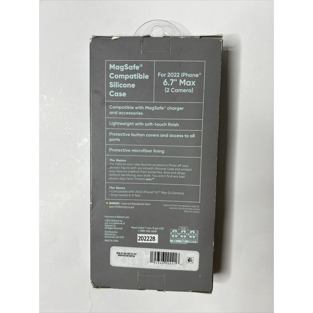 Protect Onn 1 MagSafe Compatible Purple iPhone 14 Plus Silicone Case - Picture 2 of 4